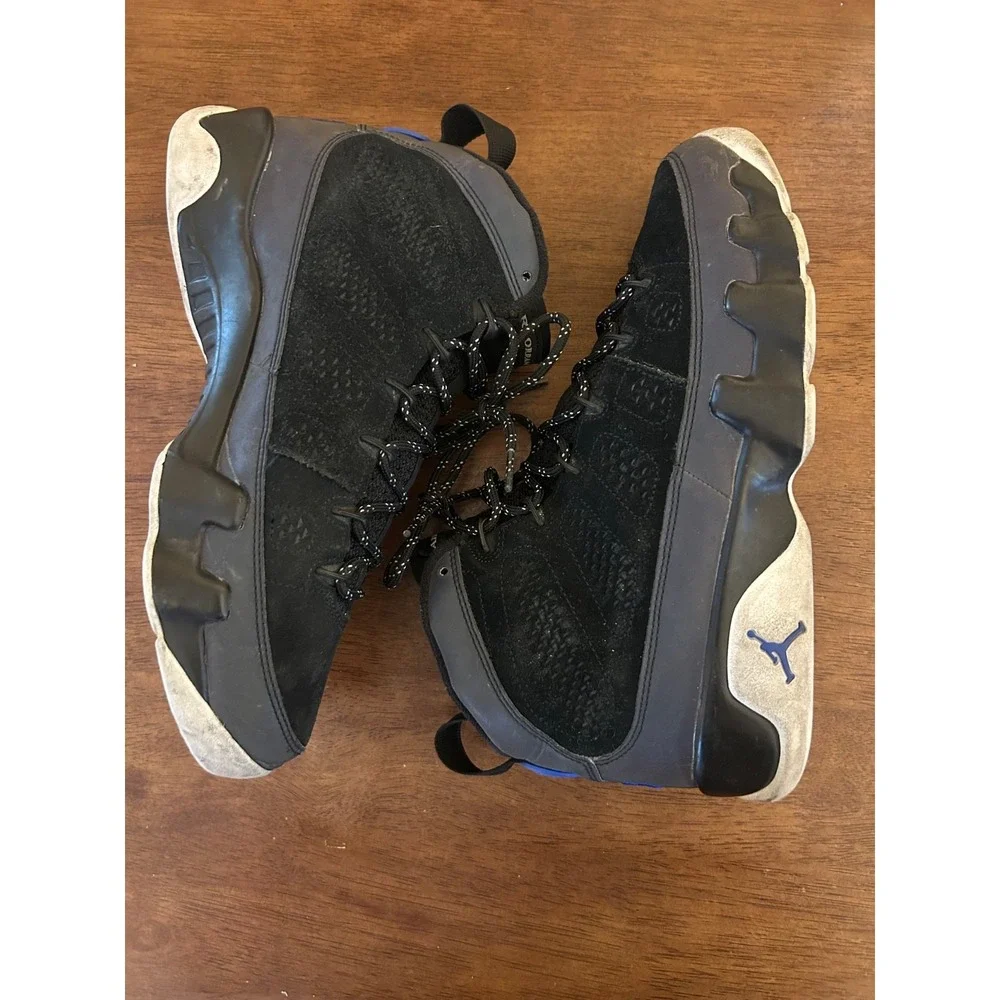 Size 8.5 Nike Air Jordan 9 Retro Mens Black Blue Basketball Suede Shoes Sneakers